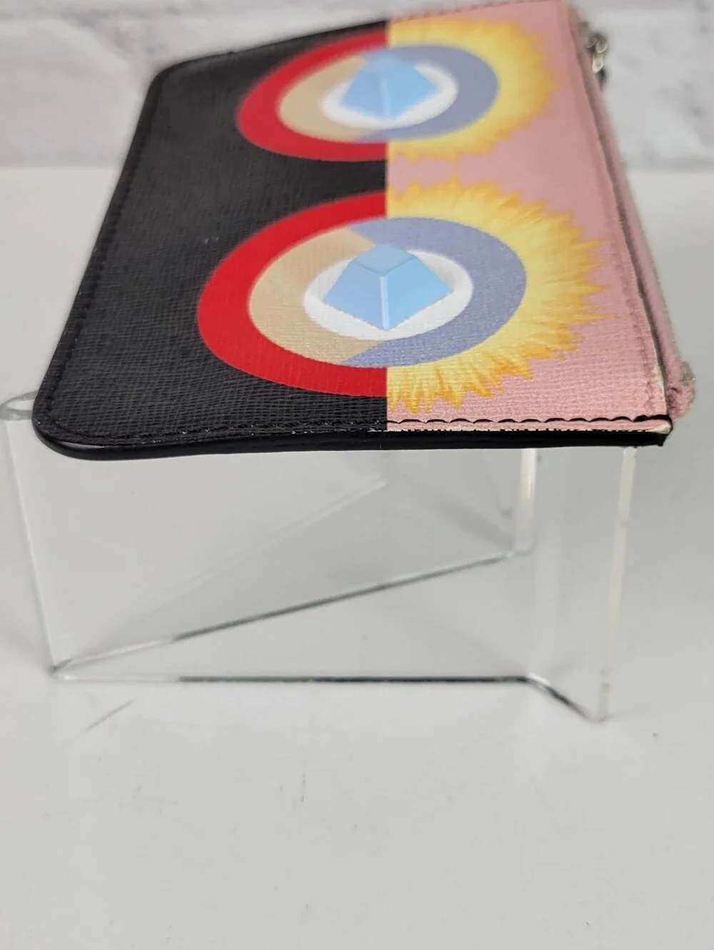 FENDI Hypnoteyes Vitello Leather Keychain Wallet